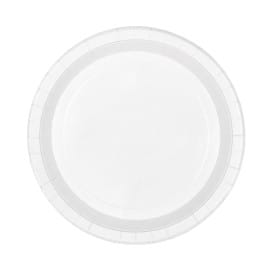 Plato de Cartón Redondo Antigrasa Blanco Ø26cm 250g/m² (50 Uds)