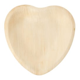 Plato Corazón Hoja de Palma 16,5x16,5x2,5cm (25 Uds)