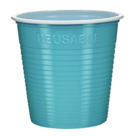 Vaso Reutilizable Económico PS Bicolor Turquesa 160ml (30 Uds)