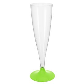 Copa Plástico Cava Pie Verde Lima 140ml 2P (400 Uds)
