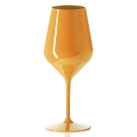 Copa Reutilizable Durable Tritán Naranja para Vino 470ml (6 Uds)