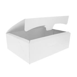 Caja Pastelería Cartón 20,4x15,8x6cm 1Kg Blanca (200 Uds)