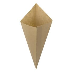 Cono de Papel Antigrasa Kraft 25,5cm 100gr (100 Uds)