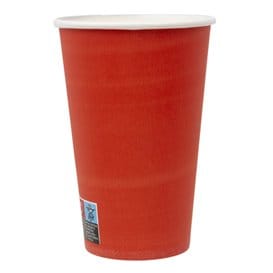 Vaso Cartón "Colores" Rojo 600ml Ø9,4cm (20 Uds)