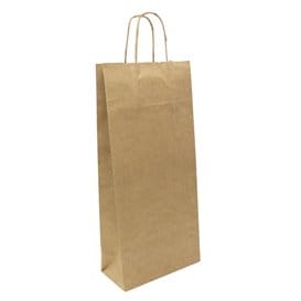 Bolsa Papel Kraft para Botellas Asas 18+8x39cm (25 Uds)