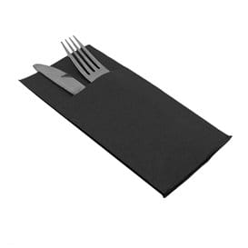 Servilleta Canguro de Papel Punta-Punta 40x40cm Negra (30 Uds)