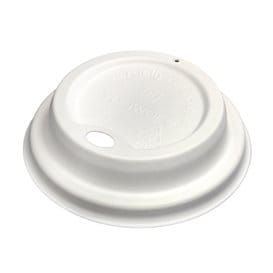 Tapa Travel con Agujero Fibra Moldeada Blanca Ø8,0cm (50 Uds)