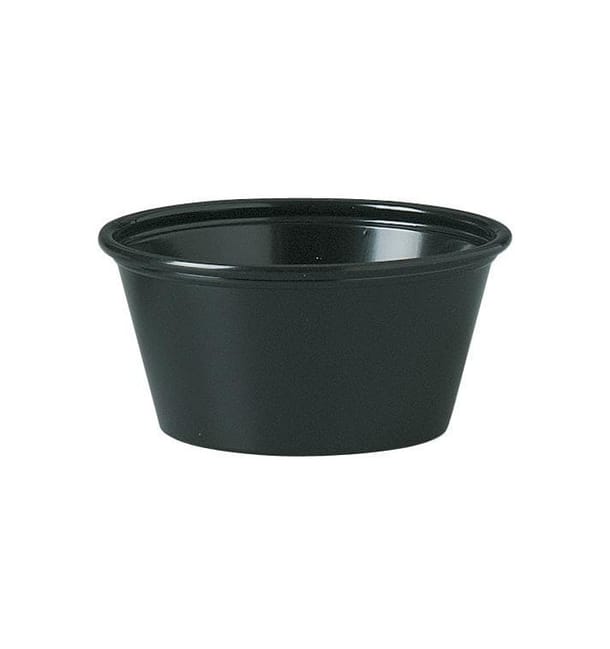 Tarrina de Plastico PS para Salsas Negro 60ml Ø62mm (250 Uds)