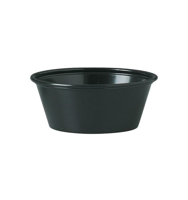 Tarrina de Plastico PS para Salsas Negro 44ml Ø62mm (250 Uds)