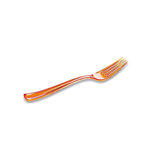 Tenedor de Plastico Premium Naranja 190mm (180 Uds)