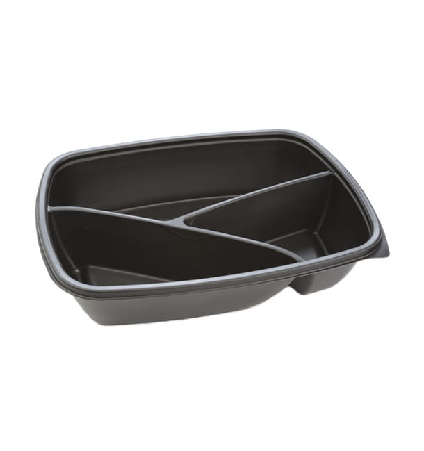 Envase de Plastico PP 3C Negro 23x17x5cm (75 Uds)