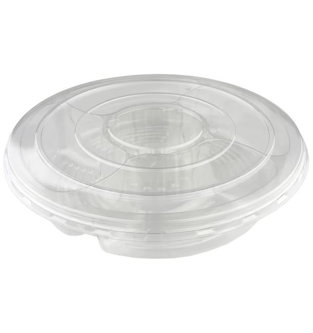 Bol Plástico PET 5C con tapa Ø350x70mm (50 Uds)