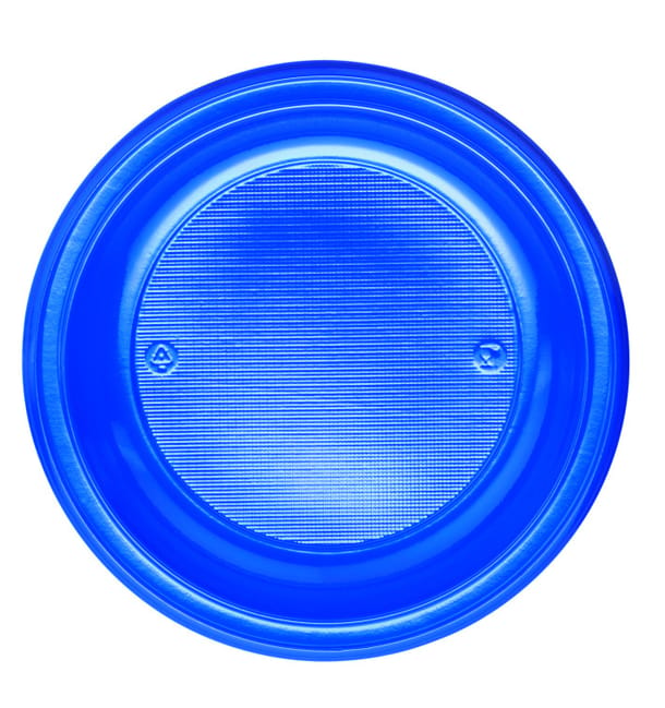 Plato de Plastico PS Llano Azul Oscuro Ø220mm (780 Uds)