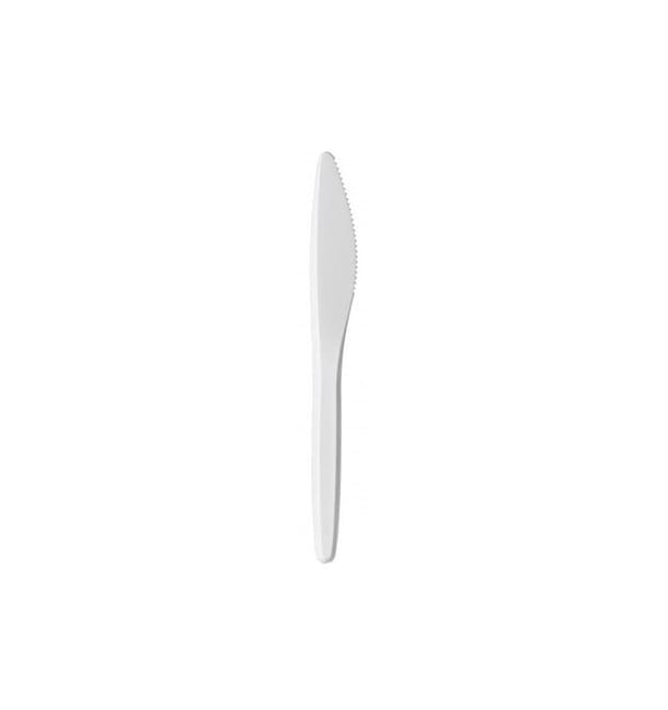 Cuchillo Plastico Luxury Blanco 175 mm (100 Uds)