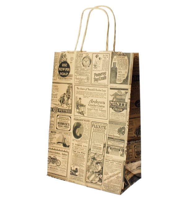 Bolsa de Papel Kraft 14+7x24cm (100 Uds)