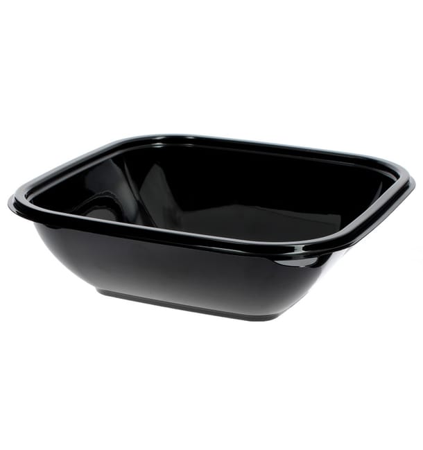 Bol de Plástico Negro PET 750ml 175x175x50mm (300 Uds)