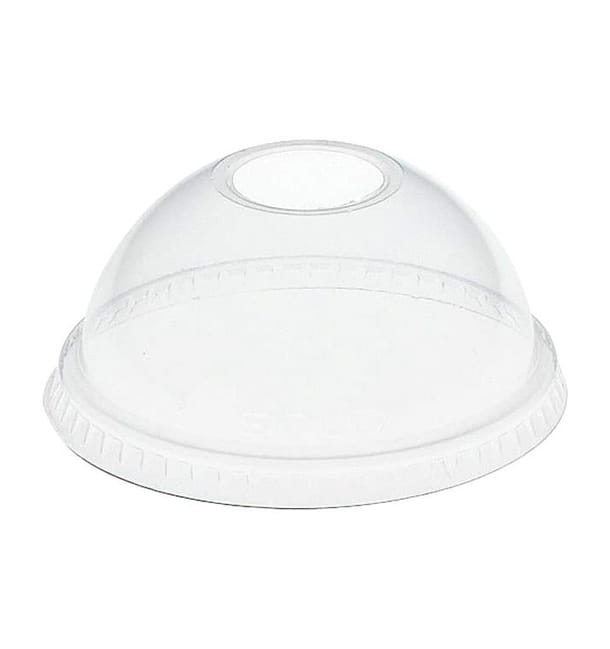 Tapa Cúpula con Agujero PET Cristal Ø8,3cm  (100 Uds)