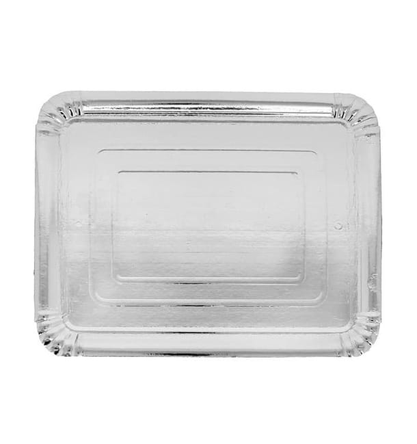 Bandeja de Carton Rectangular Plateada 10x16 cm (2200 Uds)