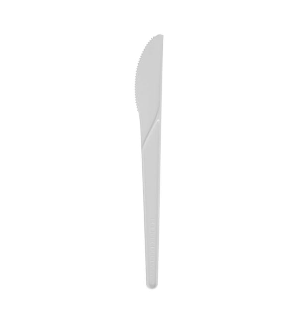 Cuchillo Compostable CPLA Blanco 17,2 cm (50 Uds)