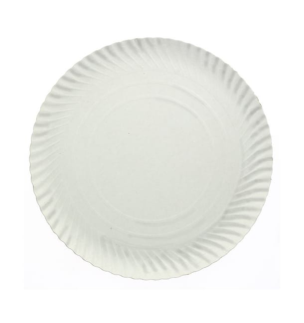 Plato de Carton Redondo Blanco 100 mm (2.000 Uds)