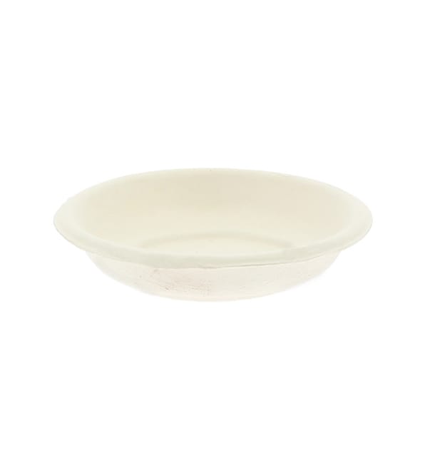MiniPlato Redondo de Caña de Azúcar Blanco Ø7,5cm (3000 Uds)