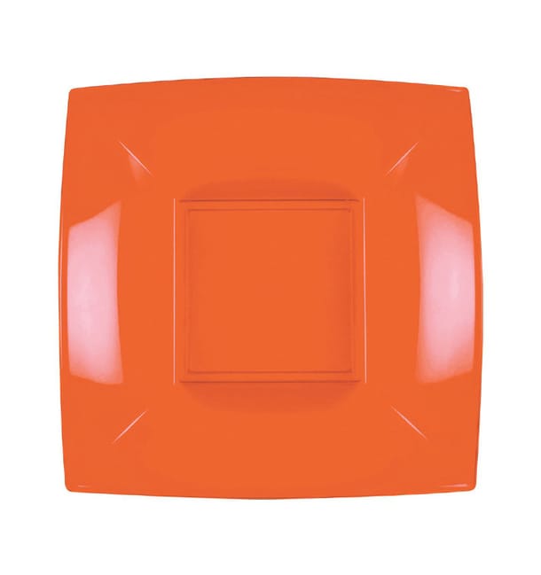 Plato Hondo Reutilizable PP Naranja Nice 18cm (300 Uds)