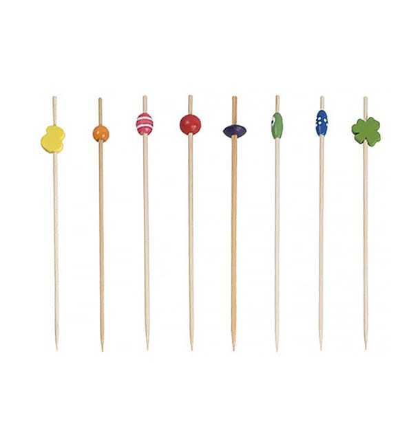 Pinchos de Bambu Decorados Surtido 120 mm (10000 Uds)