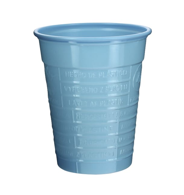Vaso de Plástico PS Azul Claro 200ml Ø7cm (50 Uds)