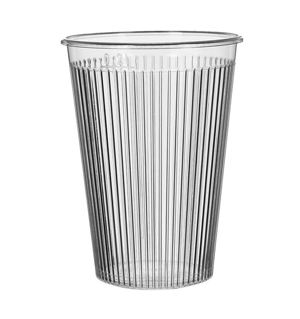 Vaso "Ribbed" PS Transparente 200 ml (25 Unidades)