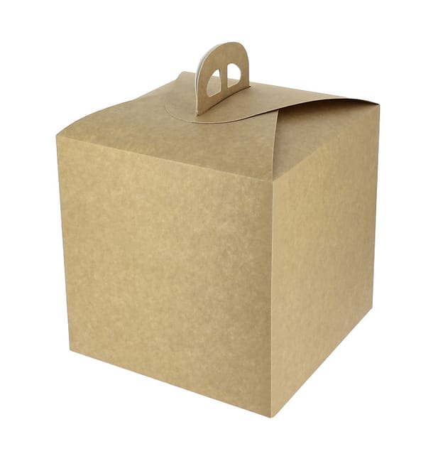 Caja Panettone de Cartón Kraft 500g 18,5x18,5x18,5cm (100 Uds)