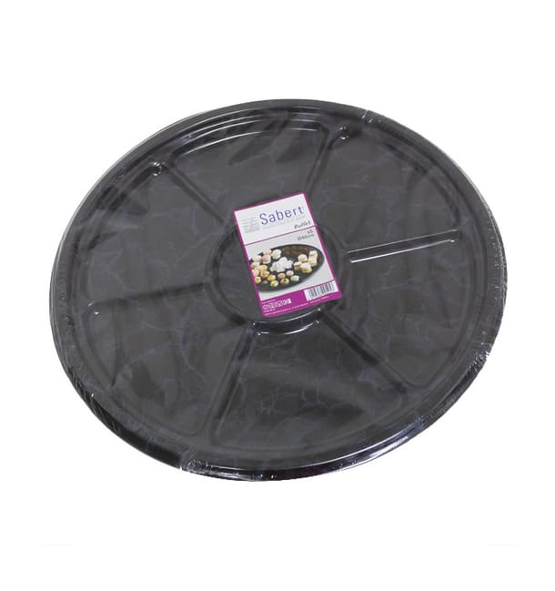 Bandeja Reutilizable rPET 6C Marmol 46cm (5 Uds)