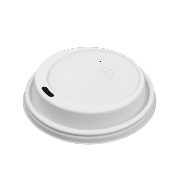 Tapa de Plástico PS "Cappuccino" Blanca Ø9,4cm (100 Uds)