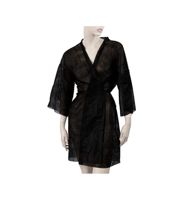 Bata Kimono en TST PP Con Cintas y Bolsillo Negro XL (1 Uds)