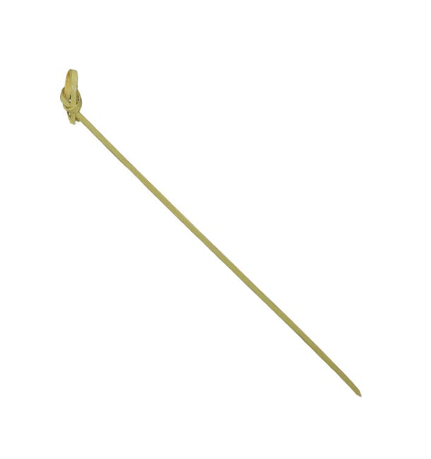 Pinchos de Bambú Decorados Lazo Verde Natural 18cm (10.000 Uds)