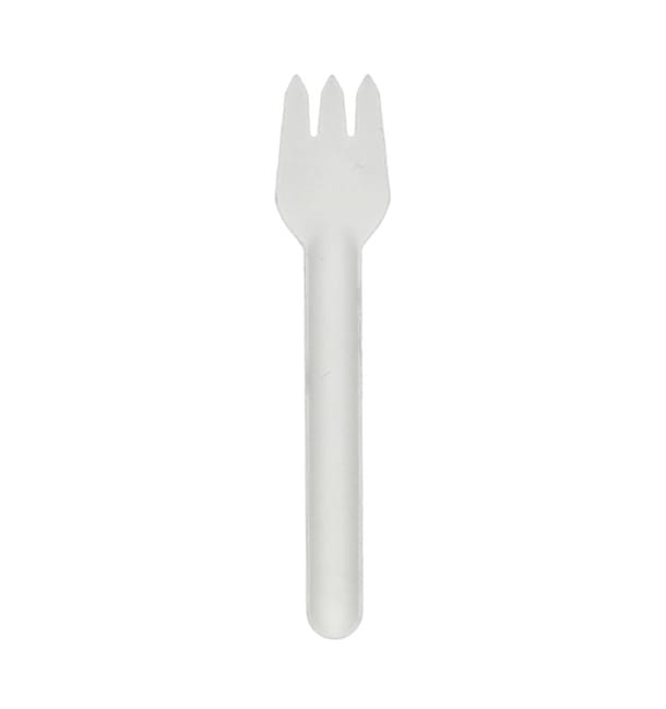 Tenedor de Caña de Azúcar Blanco 16cm (50 Uds)