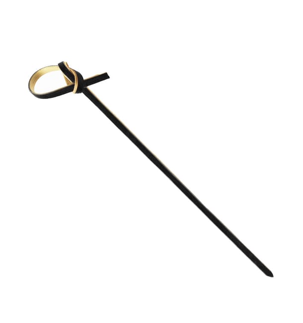 Pinchos Bambú Decorados Lazo Negro 10cm (2.500 Uds)