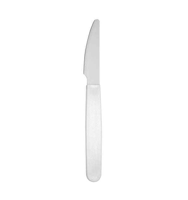 Cuchillo Reutilizable Durable PP Blanco 18,5cm (180 Uds)