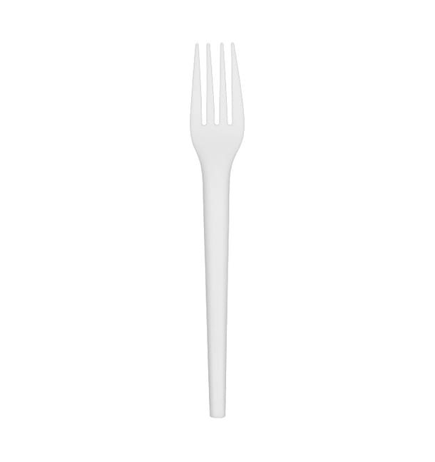 Tenedor Compostable Reutilizable CPLA Blanco 17cm (2.000 Uds)