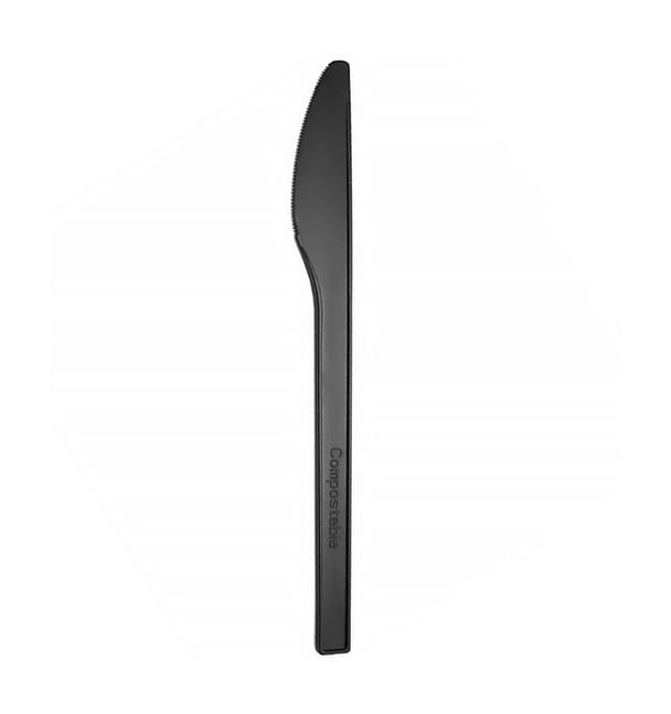 Cuchillo Compostable Reutilizable CPLA Negro 17cm (1.000 Uds)