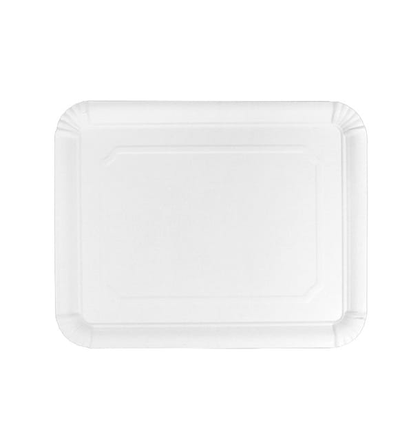 Bandeja de Cartón Rectangular Blanca 22x28cm (50 Uds)