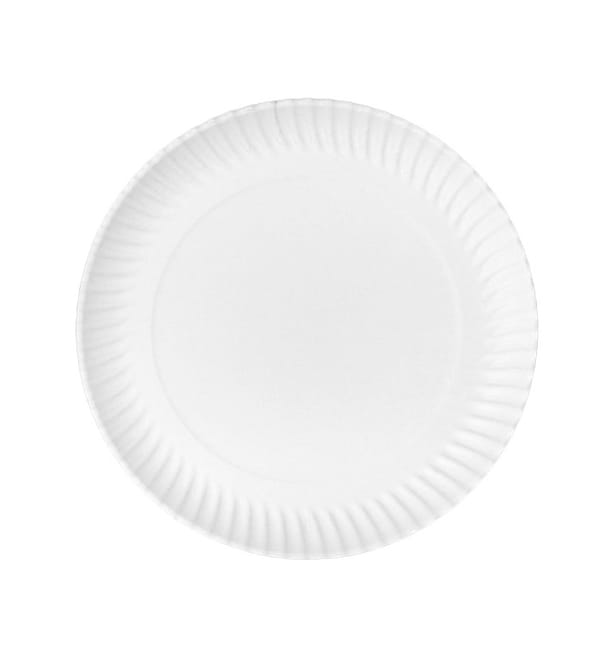 Plato de Cartón Redondo Blanco Ø27cm 550g/m² (400 Uds)