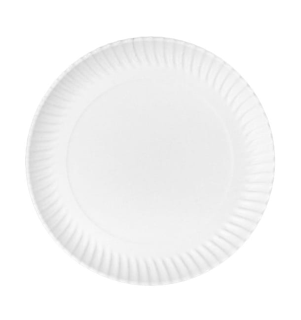 Plato de Cartón Redondo Blanco Ø32cm 600g/m² (250 Uds)