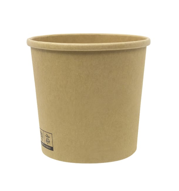 Tarrina de Cartón Kraft-Kraft 350ml Ø9,0cm (400 Uds)