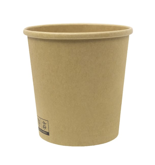 Tarrina de Cartón Kraft-Kraft 450ml Ø9,5cm (25 Uds)