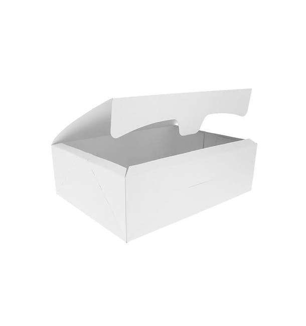Caja Pastelería Cartón 17,5x11,5x4,7cm 250g Blanca (20 Uds)