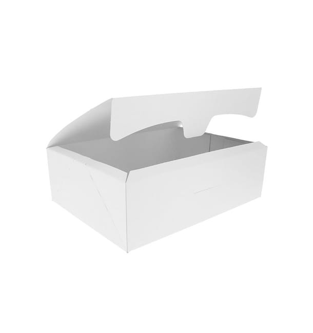 Caja Pastelería Cartón 18,2x13,6x5,2cm 500g Blanca (25 Uds)