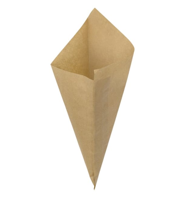 Cono de Papel Antigrasa Kraft 27,5cm 250gr (1.600 Uds)