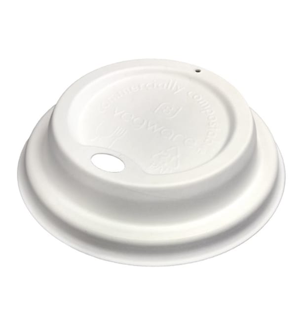 Tapa Travel con Agujero Fibra Moldeada Blanca Ø8,0cm (50 Uds)